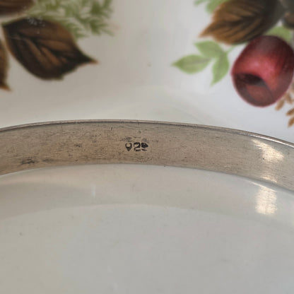 Vintage zilveren bangle tijgeroog