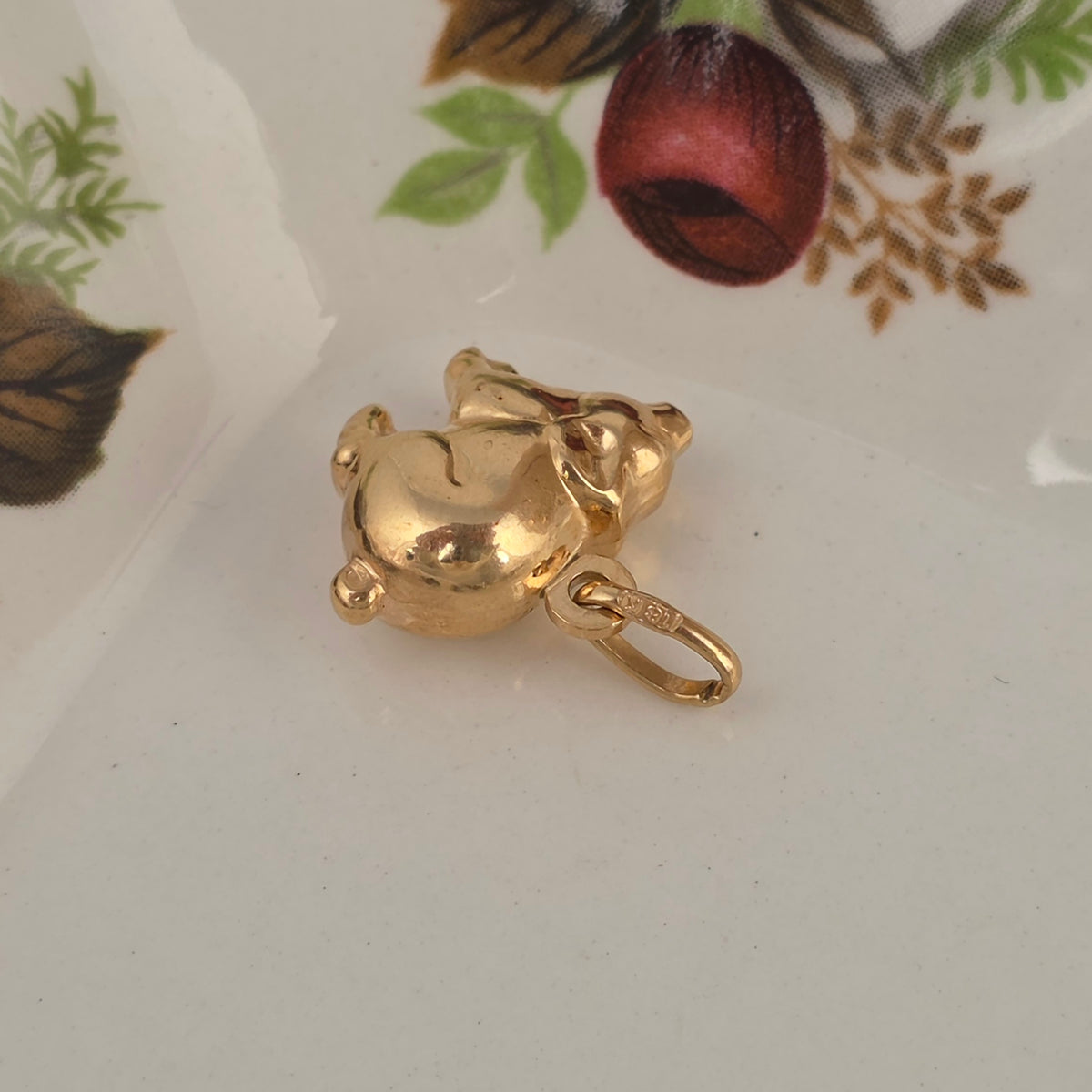 Vintage 18k gouden hanger varkentje