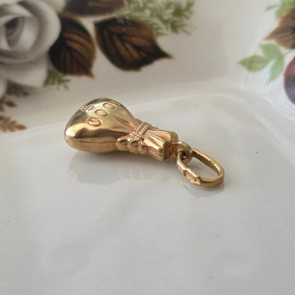Vintage 14k gold pendant money bag