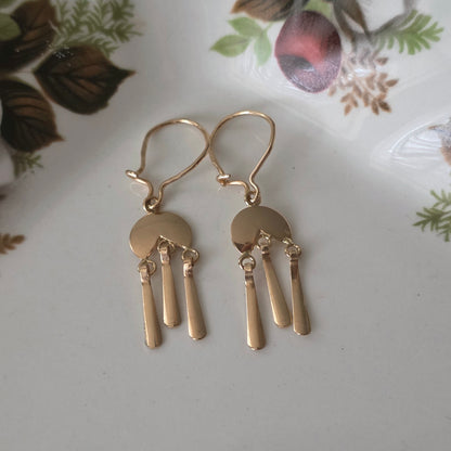 Vintage 14k gouden oorhangers chime