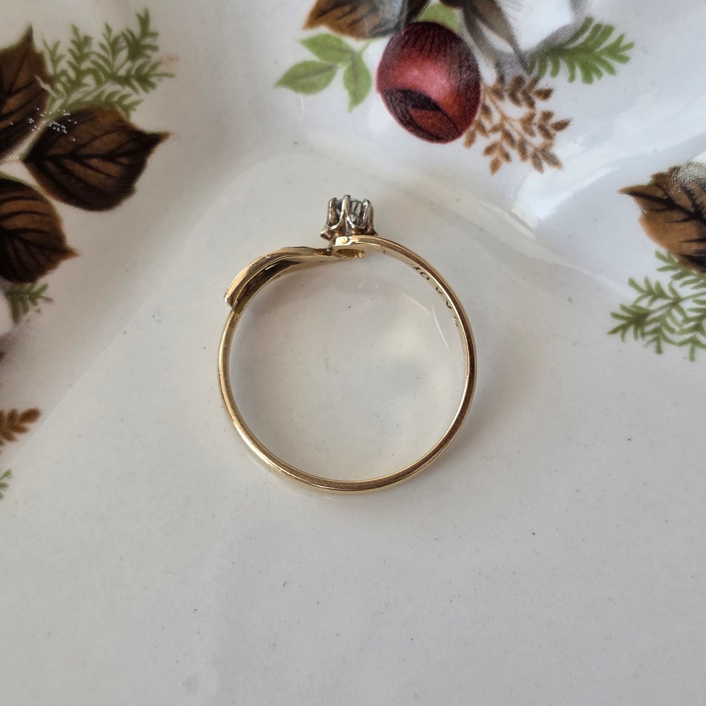 Vintage 14k gouden ring diamant 0.1ct