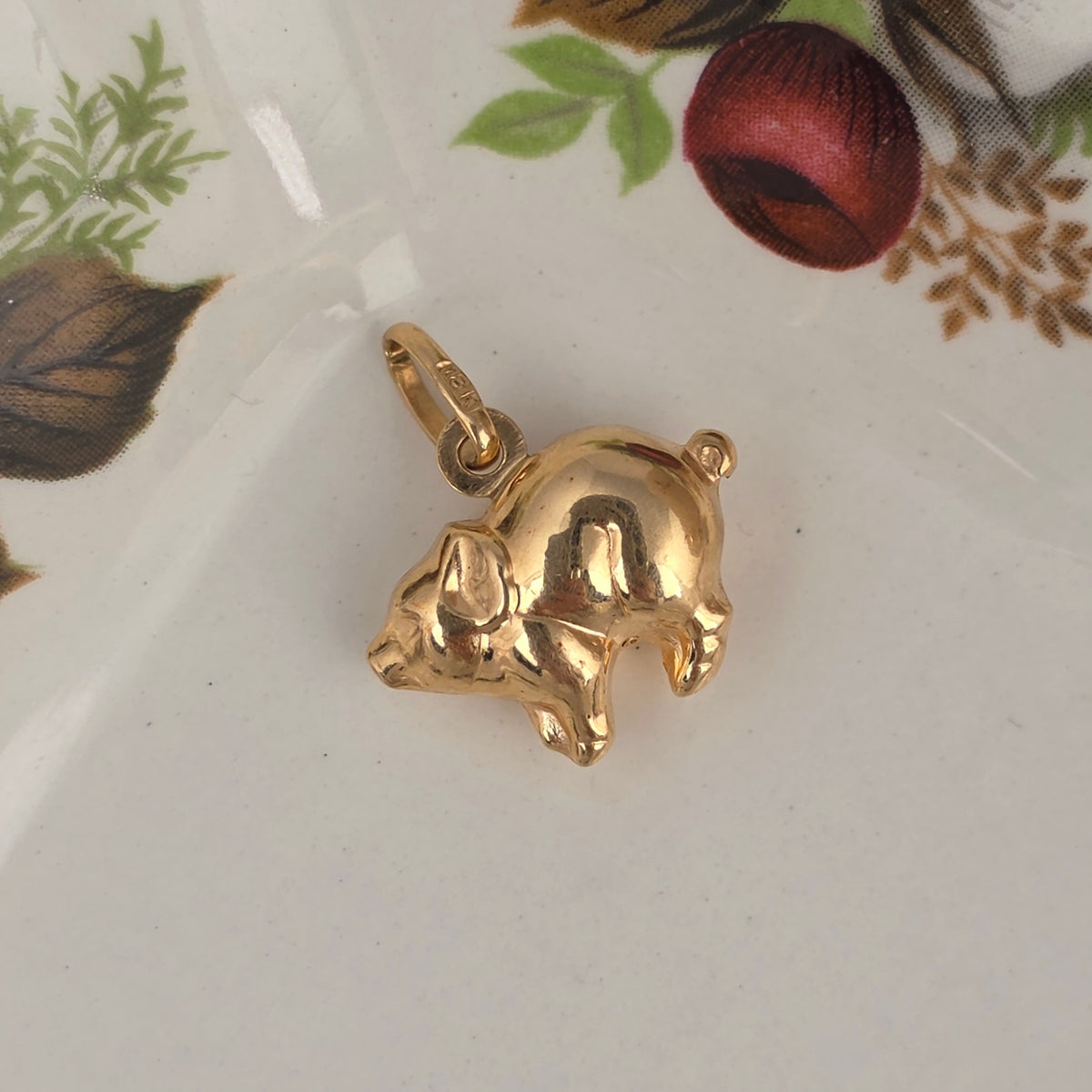 Vintage 18k gouden hanger varkentje