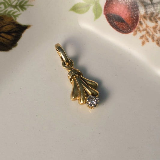 Vintage 14k gouden hanger diamant