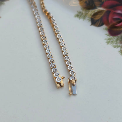 Vintage 14k wit gouden diamant tennisarmband