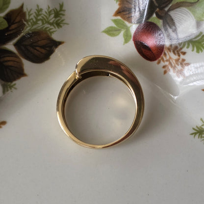 Vintage 14k gold overlap ring