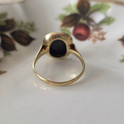 Vintage 14k gouden ring hematiet