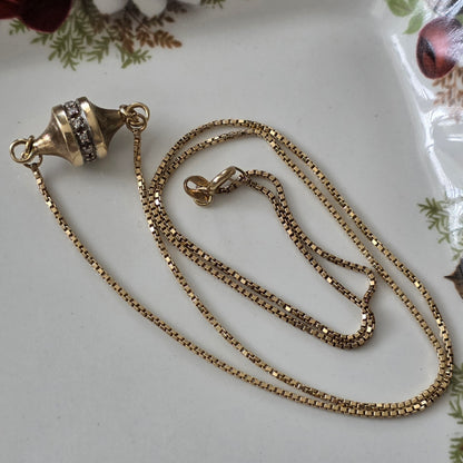 Vintage 14k gouden ketting met diamanten