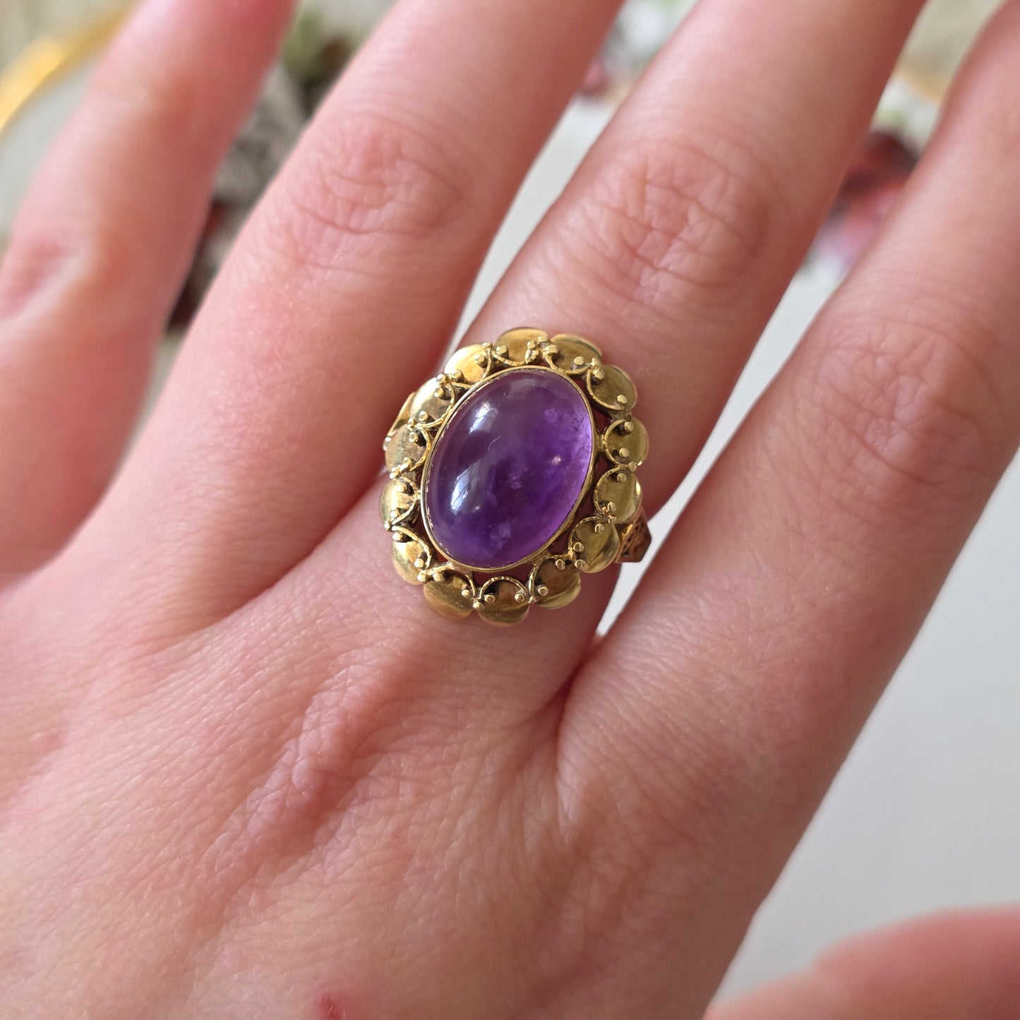 Vintage 14k gouden ring amethist