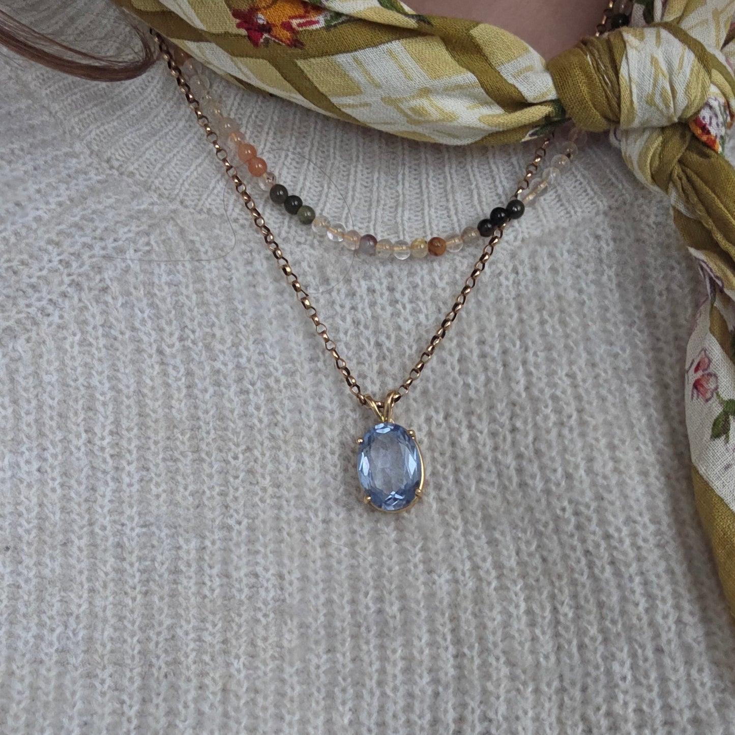 Vintage 18k gouden hanger topaas