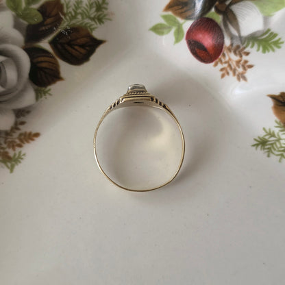 Vintage 14k gouden Art Deco ring diamant 0.03ct