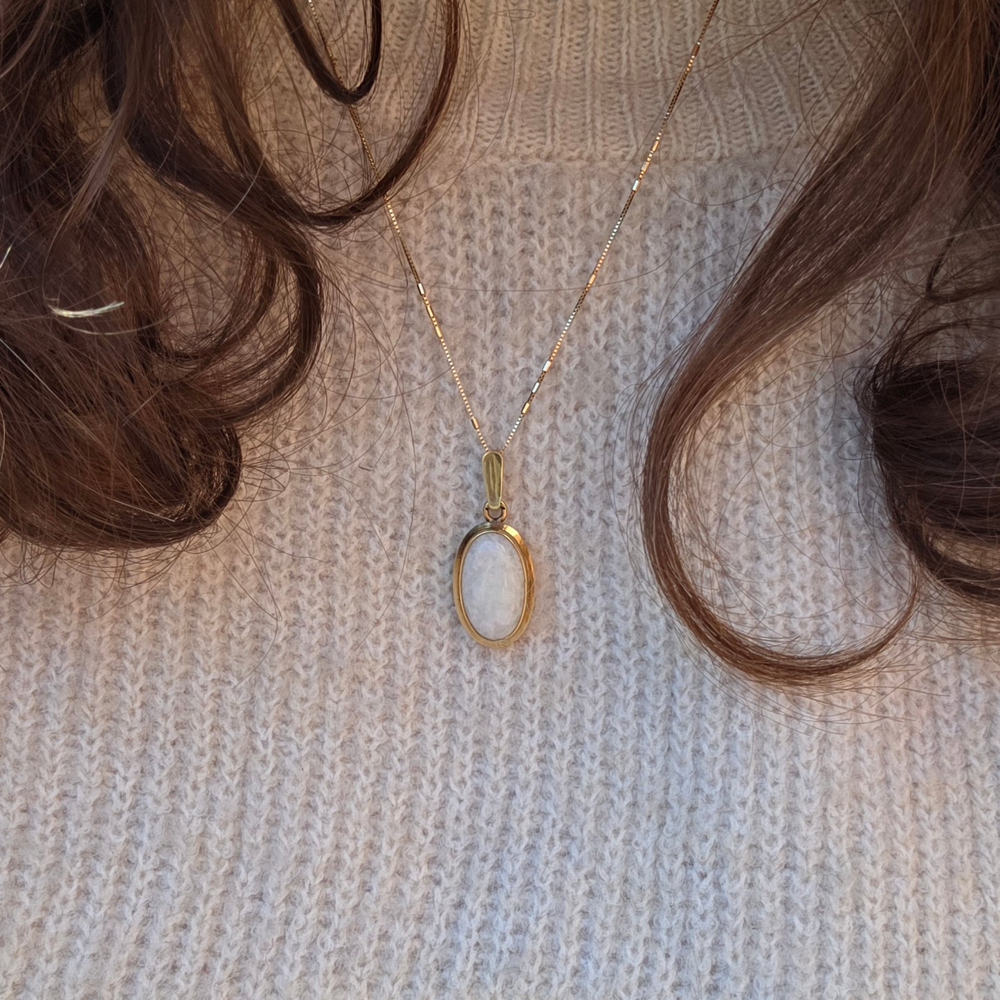 Vintage 14k gouden hanger opaal