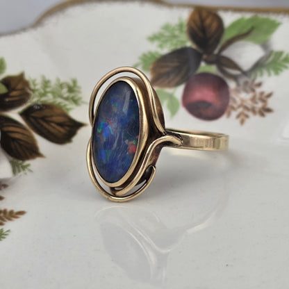 Vintage 9k ring met opaal