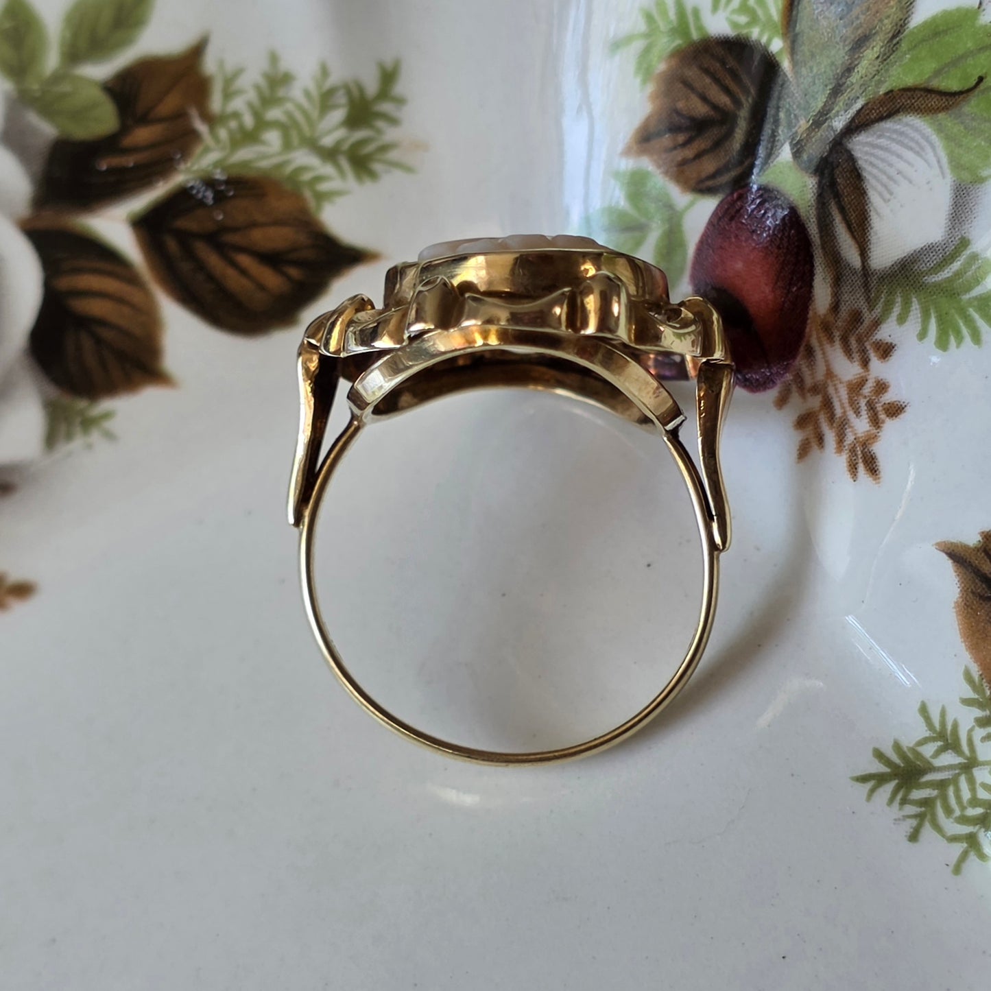 Vintage 14k gouden ring met camee