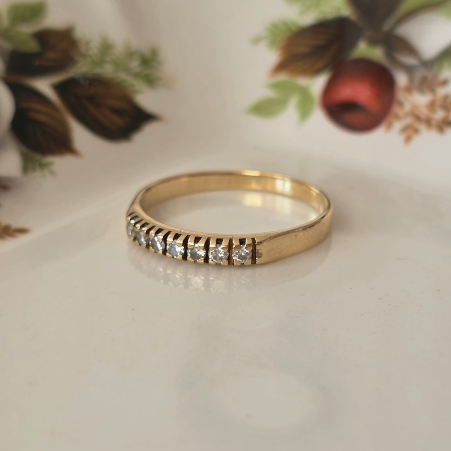Vintage 14k gouden ring met diamanten 0.07ct