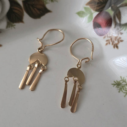 Vintage 14k gouden oorhangers chime