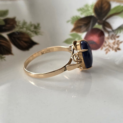 Vintage 18k gouden ring met ster saffier