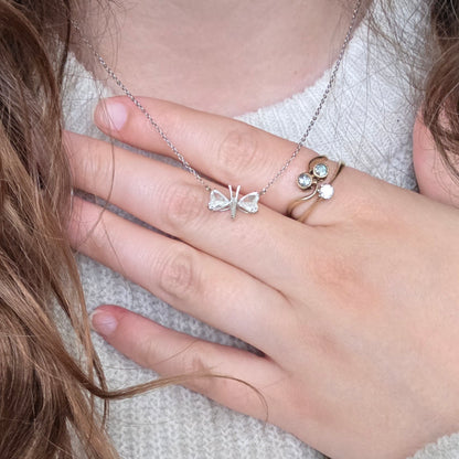 Antieke 14k gouden ring met roosdiamanten