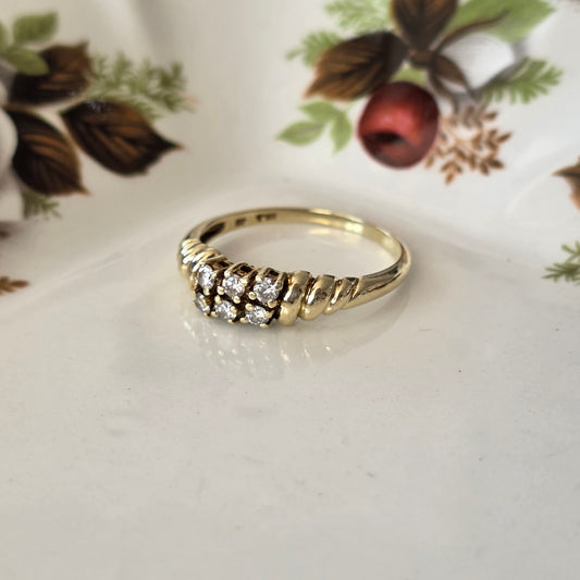 Vintage 14k gouden ring diamant 0.21ct