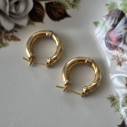 Vintage 14k gouden creolen swirl
