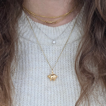 Vintage 18k gouden hanger varkentje