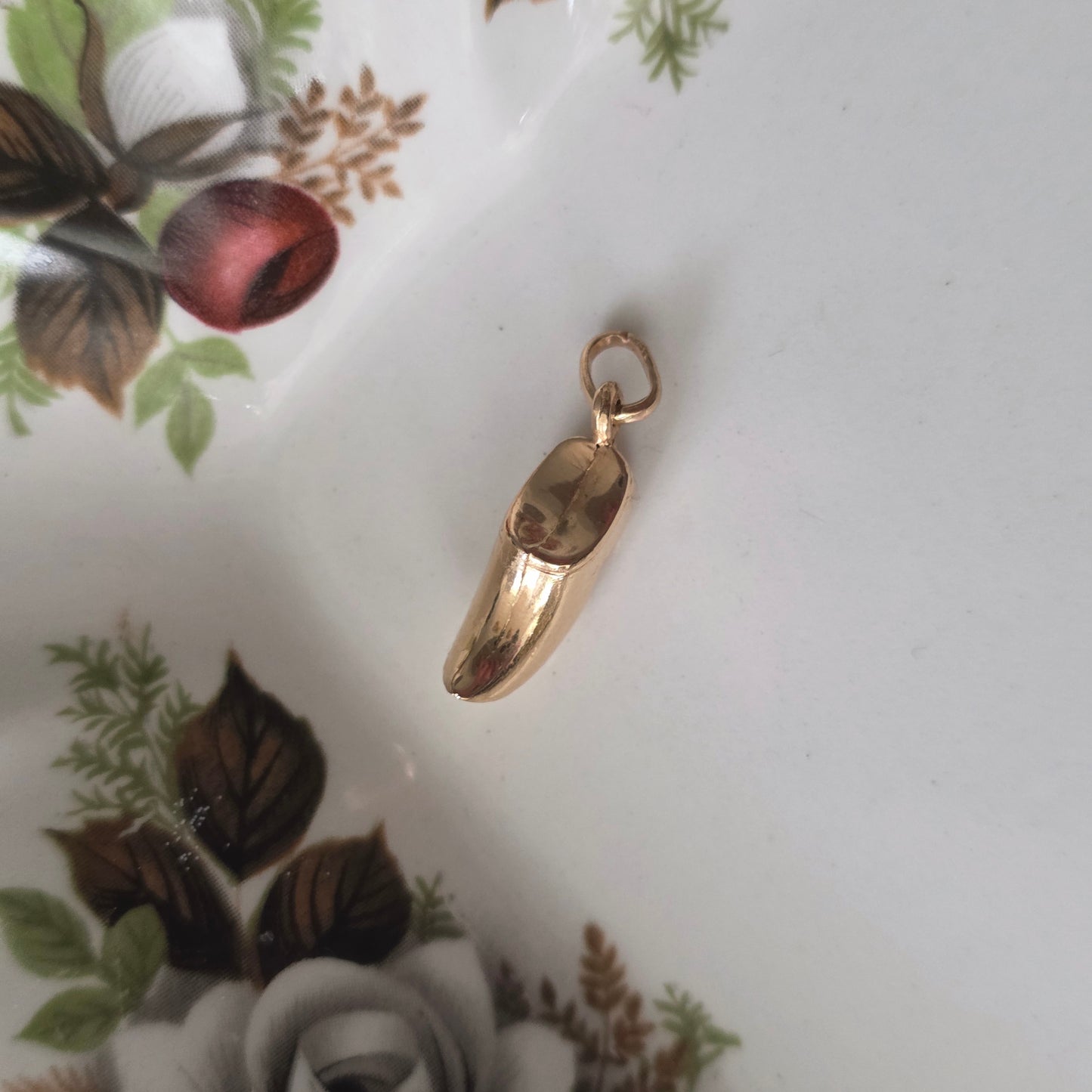 Vintage 18k gouden hanger klomp