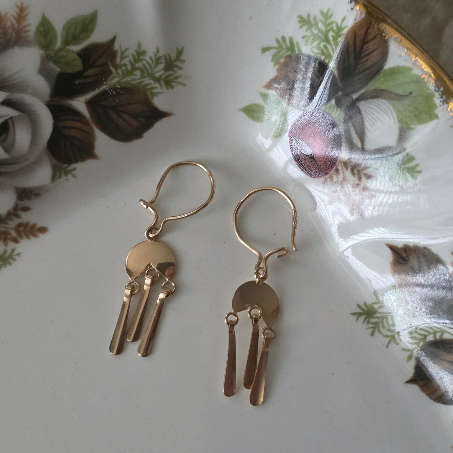 Vintage 14k gouden oorhangers chime