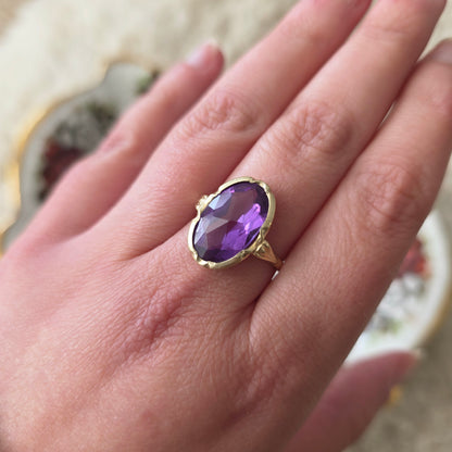 Vintage 14k gouden ring alexandriet