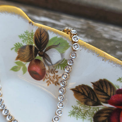 Vintage 14k wit gouden diamant tennisarmband