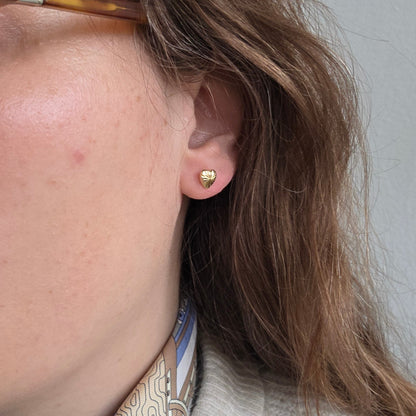 Vintage 18k gouden oorstekers sparkle hart