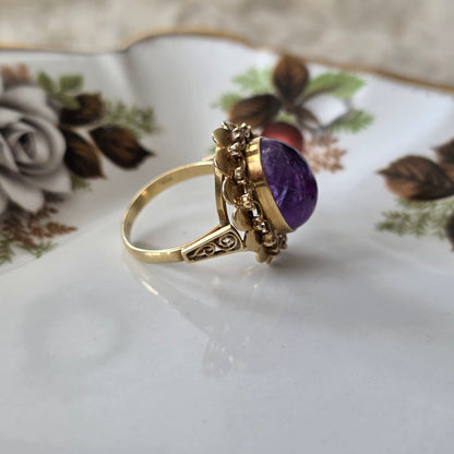 Vintage 14k gouden ring amethist