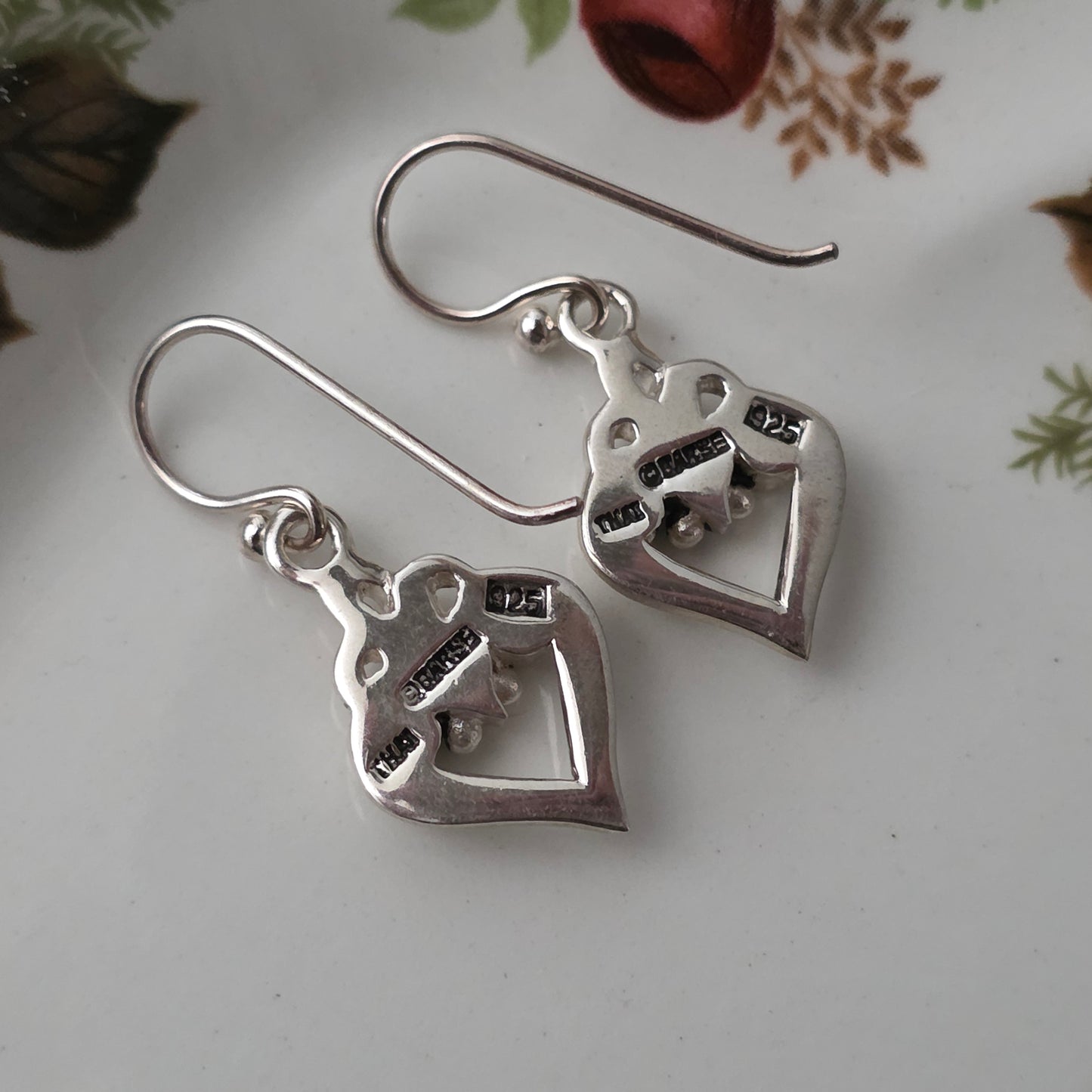 Barse Zilver Oorhangers Scroll Hart