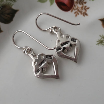 Barse Zilver Oorhangers Scroll Hart
