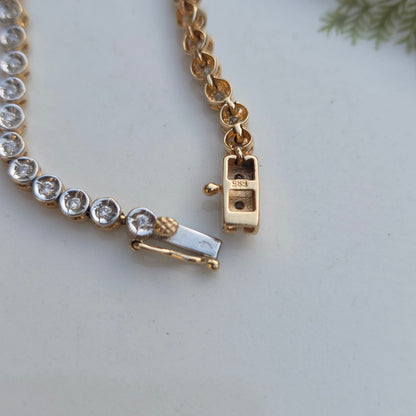 Vintage 14k wit gouden diamant tennisarmband