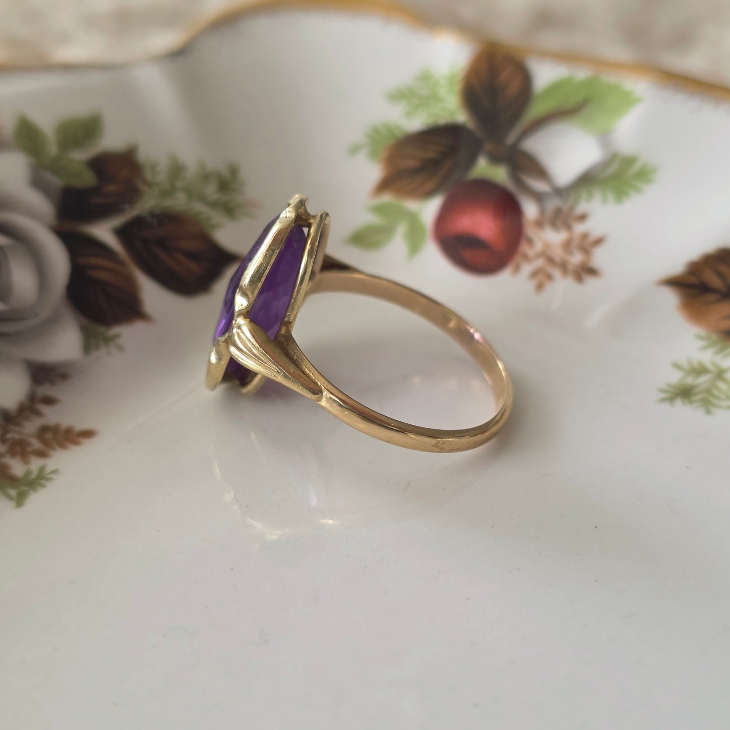 Vintage 14k gouden ring alexandriet