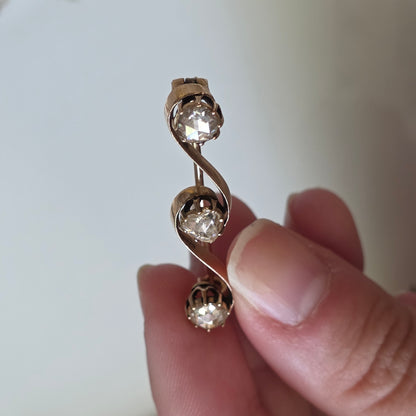 Antieke 14k gouden roosdiamant broche uit 1737
