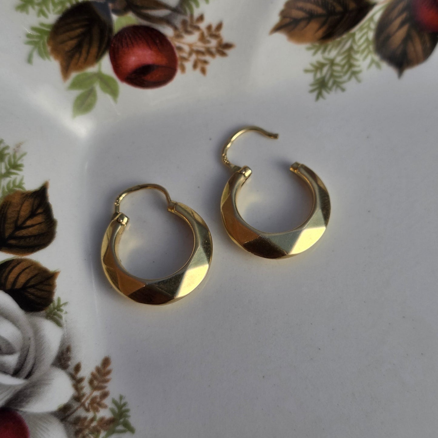 Vintage 14k gouden creolen facet