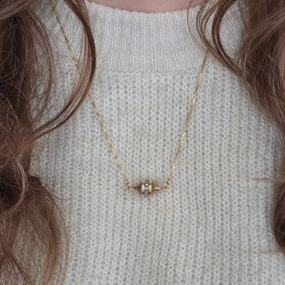 Vintage 14k gouden ketting met diamanten