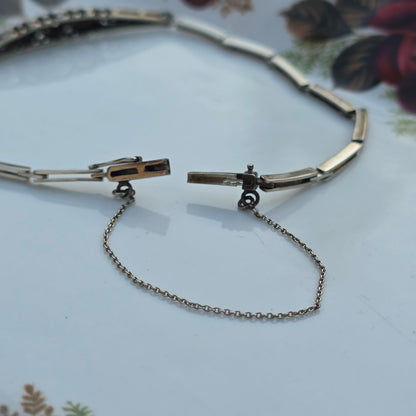Antieke 14k wit gouden Art Deco diamanten armband