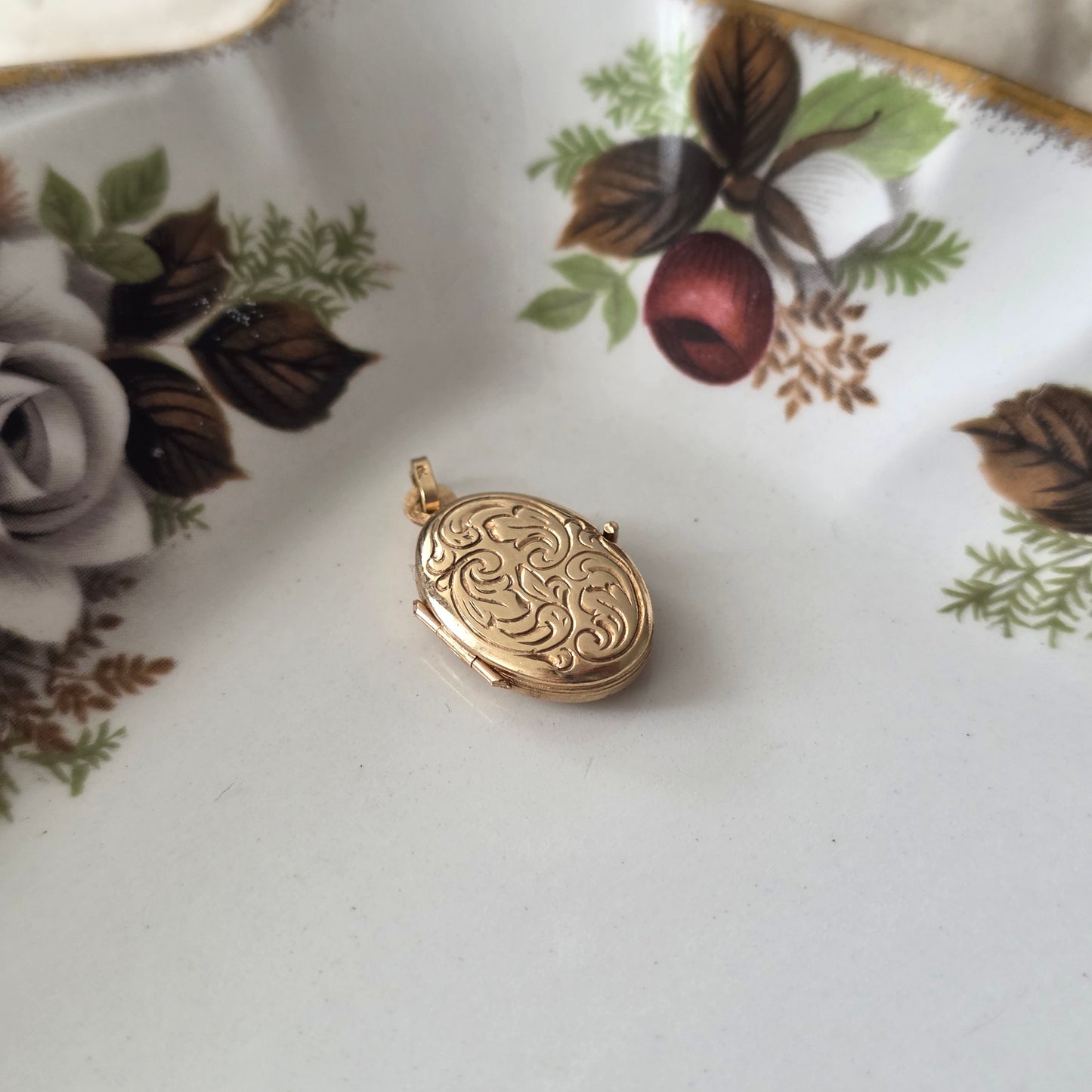 Vintage 18k gouden hanger medaillon ovaal