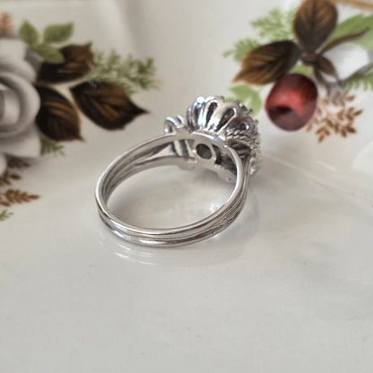 Vintage 18k witgouden ring met diamanten 0.56ct