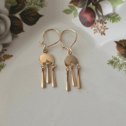 Vintage 14k gouden oorhangers chime