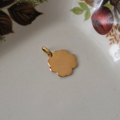 Vintage 18k gouden hanger klavertje vier