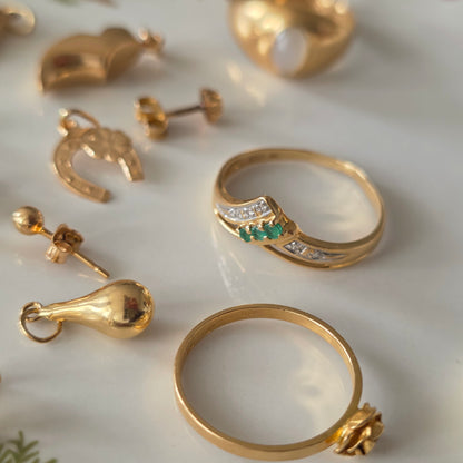 Vintage 18k ring met bloem