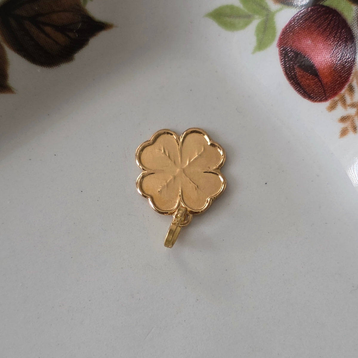 Vintage 18k gouden hanger klavertje vier