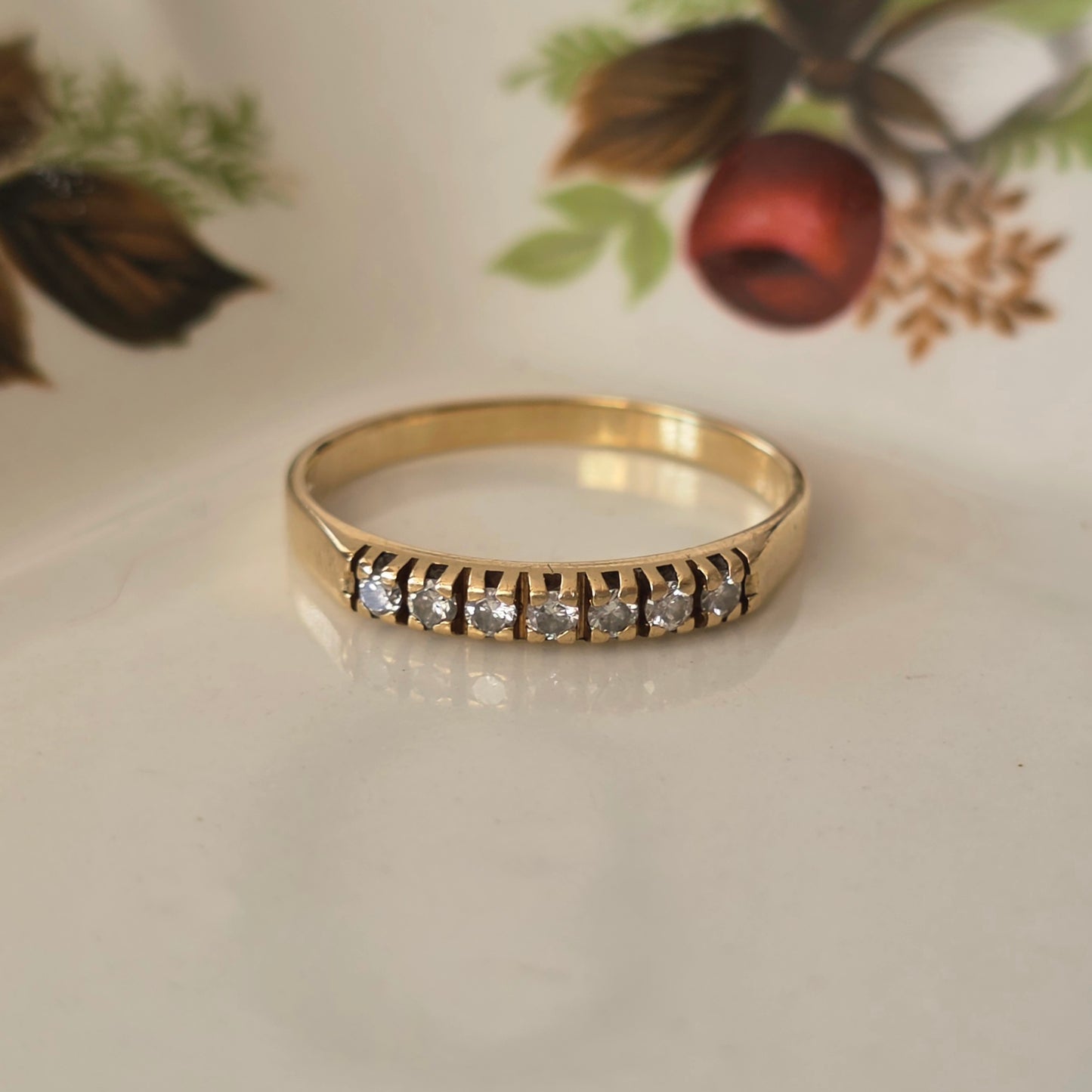 Vintage 14k gouden ring met diamanten 0.07ct