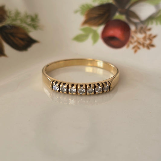 Vintage 14k gouden ring met diamanten 0.07ct