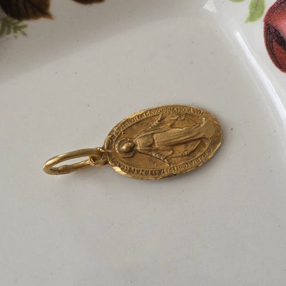 Antieke 18k gouden hanger Maria wonderbaarlijke medaille