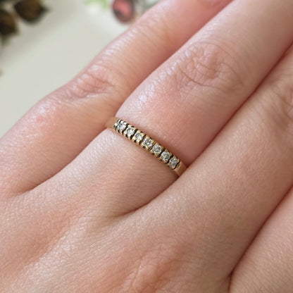 Vintage 14k gouden ring met diamanten 0.07ct