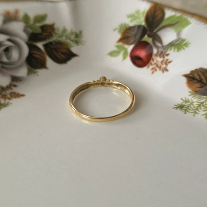 Vintage 14k gouden solitair ring diamant 0.01ct