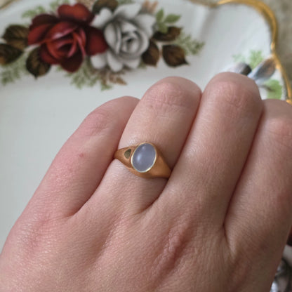 Vintage 18k gouden ring met maansteen